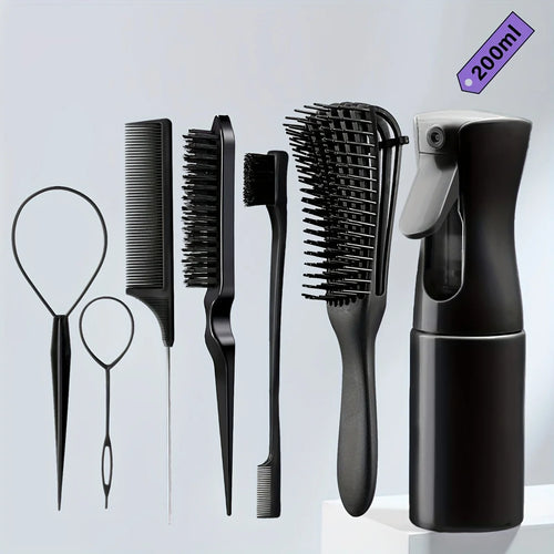 5-Piece Hair Styling Tools Set for Curly/Normal Hair Unisex Adult Unscented Hair Care Kit with Octopus Detangler Brush Comb