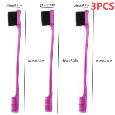 Smooth Comb Grooming Hair Edge Brush Double Sided Hair Edge Brush for Edge Back Brushing Combing for Women Girls Natural Styling