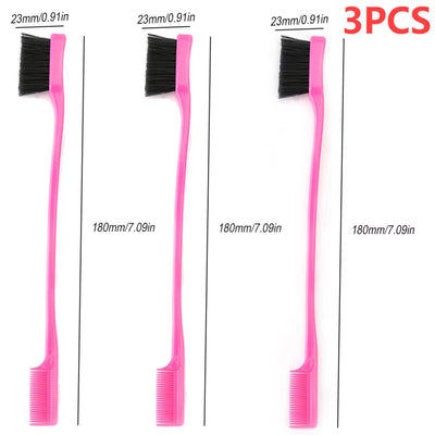 Smooth Comb Grooming Hair Edge Brush Double Sided Hair Edge Brush for Edge Back Brushing Combing for Women Girls Natural Styling