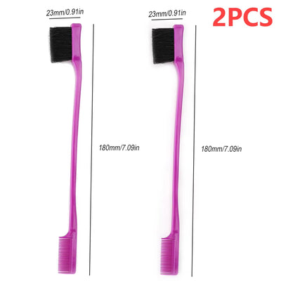Smooth Comb Grooming Hair Edge Brush Double Sided Hair Edge Brush for Edge Back Brushing Combing for Women Girls Natural Styling