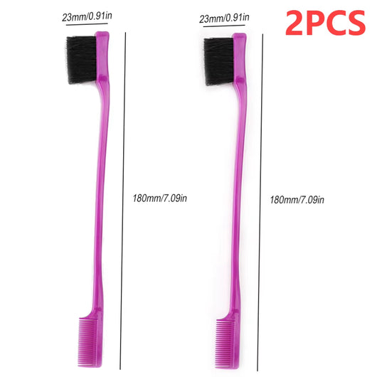 Smooth Comb Grooming Hair Edge Brush Double Sided Hair Edge Brush for Edge Back Brushing Combing for Women Girls Natural Styling
