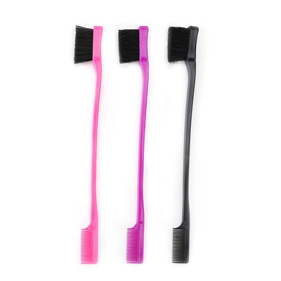 Smooth Comb Grooming Hair Edge Brush Double Sided Hair Edge Brush for Edge Back Brushing Combing for Women Girls Natural Styling