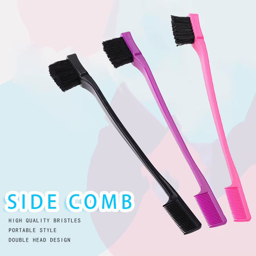 Smooth Comb Grooming Hair Edge Brush Double Sided Hair Edge Brush for Edge Back Brushing Combing for Women Girls Natural Styling