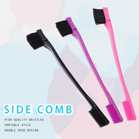 Smooth Comb Grooming Hair Edge Brush Double Sided Hair Edge Brush for Edge Back Brushing Combing for Women Girls Natural Styling