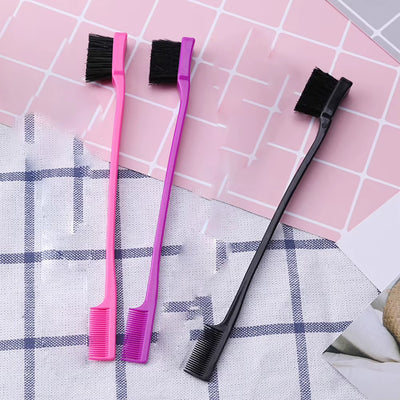 Smooth Comb Grooming Hair Edge Brush Double Sided Hair Edge Brush for Edge Back Brushing Combing for Women Girls Natural Styling