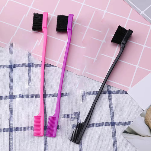 Smooth Comb Grooming Hair Edge Brush Double Sided Hair Edge Brush for Edge Back Brushing Combing for Women Girls Natural Styling