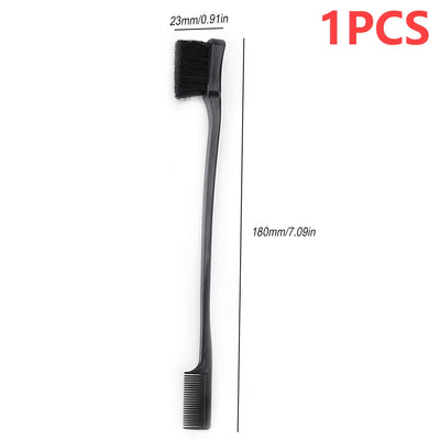 Smooth Comb Grooming Hair Edge Brush Double Sided Hair Edge Brush for Edge Back Brushing Combing for Women Girls Natural Styling
