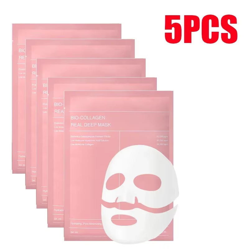 Bio-Collagen Face Mask Shrink Pore Deep Moisturizing Overnight Mask Anti-Wrinkle Hydrating Refreshing Brightening Face Skin Care